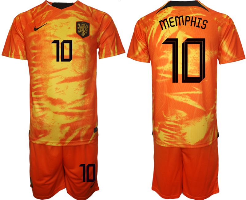 Men 2022 World Cup National Team Netherlands home orange 10 Soccer Jerseys
